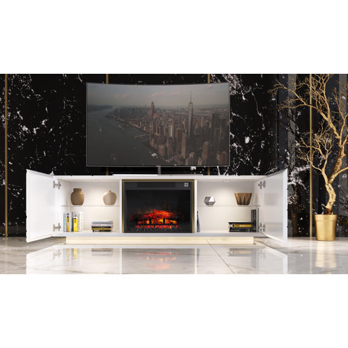 Ebern Designs Lincheta TV Stand for TVs up to 58" with Fireplace